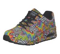 SKECHERS Baskets basses 'Infinite Drip' aqua / vert clair / orange fluo / noir, Taille 38