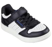 Skechers Baskets Quick Street pour garçon, Bordure synthétique Noire, Blanche et Bleue, 6 UK Child
