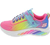 Skechers Baskets Rainbow Cruisers pour Fille, Bordure Multicolore en Maille Turquoise, 1.5 UK Child