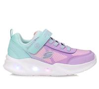 Skechers Baskets Sola Glow-Ombre Deluxe pour fille, Turquoise/lavande, 4 Big Kid