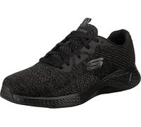 Skechers Baskets Solar Fuse Kryzik pour Homme, Maille Noire Noire synthétique avec Bordure Noire, 46