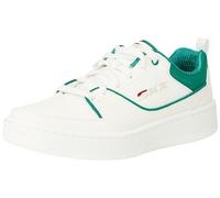 Skechers Homme Sport Court 92 Pouf Baskets, Garniture Verte en Cuir dura Blanc, 42 EU