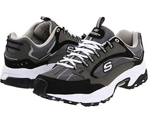 Skechers Baskets Stamina Cutback pour Homme, Gris foncé, Noir., 41 EU Large