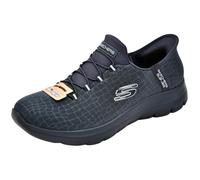 Skechers Femme Summits Classy Night Basket, Dark Navy Mesh/Silver Trim, 37 EU