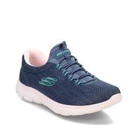 Skechers Baskets Summits pour Femme, Bleu Marine, Rose Vif, Multicolore, 8 UK Wide