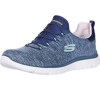 Skechers Baskets Synergy Loving Life pour Femme, Bleu Marine Maille Violet Bordure Bleu Clair Nvpr, 5.5 UK Wide