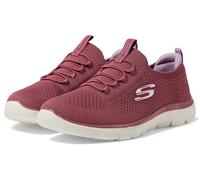 Skechers Baskets Tendance D'Lites Biggest Fan pour Femme, Bordure Lavande en Tricot Mauve foncé, 41 EU