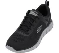 Skechers Baskets Track Broader pour Homme, Bordure en Maille Noire PU Anthracite, 43 EU