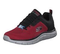 Skechers Baskets Track Broader – Bordure noire, maille PU rouge – Homme 45 EU