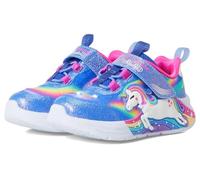 Skechers Baskets Unicorn Chaser pour Fille, Bordure Multicolore en Maille Scintillante Bleue, 7 UK Child