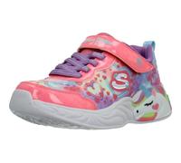 Skechers Baskets Unicorn Dreams Heart Sparkles pour Fille, Bordure Multicolore en Maille Rose Scintillante, 1.5 UK Child