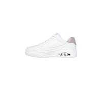 Skechers Baskets Uno Court Fast Break pour femme – garniture naturelle en cuir dura – Blanc – 37 EU
