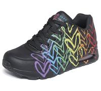 Skechers Baskets Uno-Full of Love pour Femme, Noir/Multicolore, 40 EU