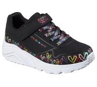 Skechers Baskets Uno Lite Heart CrazeSneaker pour Fille, Bordure synthétique Noire, 13.5 UK Child