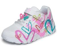 Skechers Baskets Uno Lite Heart Status pour Fille, Blanc synthétique/Bordure Multiple, Pointure 12.5 UK Enfant