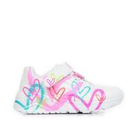Skechers Baskets Uno Lite Heart Status pour Fille, Blanc synthétique/Bordure Multiple, Pointure 13 UK Enfant