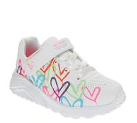 Skechers Baskets Uno Lite Love Levitate pour Fille, Bordure Multicolore Fluo synthétique Blanc, 7 UK Child