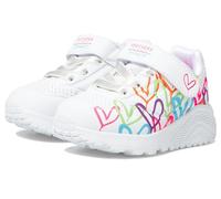 Skechers Baskets Uno Lite Love Levitate Fille, bordure multicolore fluo, synthétique blanc, UK 8