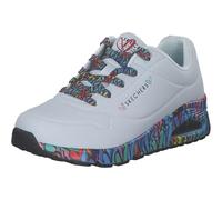 Skechers Baskets Uno Ravaged Love pour Femme, Blanc, 38.5 EU