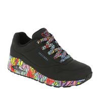 Skechers Baskets Uno RAVAGED Love pour Femme, Noir, 41 EU, Noir, 41 EU