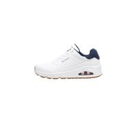 Skechers Baskets Uno Stand on Air pour garçon, Bordure en Daim Blanc Durabuck Bleu Marine et Rouge, 41 EU