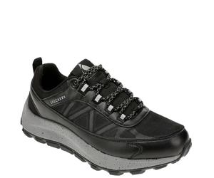 Skechers Baskets Urbex pour Homme, Bordure en Maille Duraleather Noire Anthracite, 40 EU