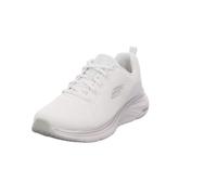 Skechers Baskets Vapor Foam pour Femme, Bordure argentée en Maille Blanche, 36 EU