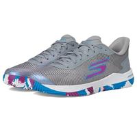 Skechers Baskets Viper Court Pro 2.0 pour Homme, Textile synthétique Gris avec Bordure Multiple, 38.5 EU