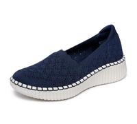 Skechers Baskets Wilshire-BLVD pour Femme, Bleu Marine, 37 EU
