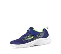 Skechers Bébé garçon Microspec Texlor Baskets, Navy Textile/Lime & Silver Trim, 26 EU