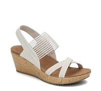 Skechers Femme Beverlee-High Tea Sandales Bout Ouvert, Beige (Natural), 36 EU