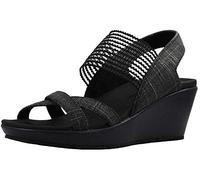 Skechers Femme Beverlee-High Tea Sandales Bout Ouvert, Noir (Black), 39.5 EU