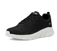 Skechers Women's Bobs B Flex Visionary Essence, Bordure Blanche en Tricot Noir., 42 EU