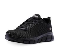 Skechers Bobs Sport Visionary Essence Baskets pour Femme avec Fermeture à Lacets, véganes et lavables, Noir, 5.5 Wide