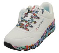 Skechers Street UNO Ravaged Love Women's Sneaker, 7 B(M) US, White-Multi