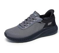 Skechers Chaussures à enfiler mains libres pour homme Skechers Bobs Squad Chaos - Solid Tour, gris foncé, 8