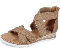 Skechers BOBS Women's Ankle Strap Sandal, Tan, 10