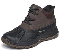 Skechers Bottes de pluie JDM Respected SwamperRain pour homme, Cuir chocolat Duraleather Bordure noire, 43 EU