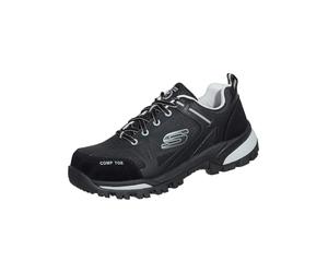 Skechers Bottes Gatlon Strigax Construction pour homme, Textile synthétique en cuir noir et gris, 44 EU