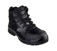 Skechers Bottes Trophus KilramConstruction pour homme, textile en cuir noir, 42 EU