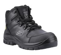 Skechers Bottes Trophus KilramConstruction pour homme, Textile en cuir noir, 43 EU