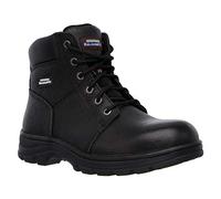 Skechers Bottes Workshire Classic pour homme, Cuir gaufré noir, 7.5 UK