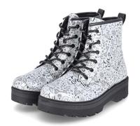 Skechers Bottines Gravlen Hi Doodle Down pour fille, Bordure noire en polyuréthane argenté, 1 UK Child