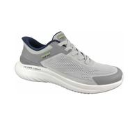 Skechers Baskets Bounder 2.0 pour Homme, Gris/Bleu Marine, 40 EU