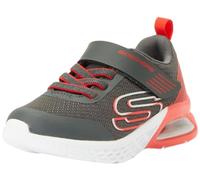 Skechers Boys Baskets, Charbon Textile Synthétique Bordure Rouge, 34 EU