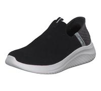 Skechers Boys Glisser sur, Black Textile/White & Silver Trim, 33.5 EU
