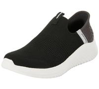 Skechers Boys Glisser sur, Black Textile/White & Silver Trim, 34.5 EU