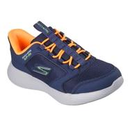 Skechers Go Run 400 V2 Turbo-Brisk Basket, Navy Synthetic/Textile/Orange & Lime Trim, 28.5 EU