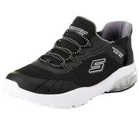 Skechers Boy's Meteor-Lights Trainers, Black Textile Charcoal Synthetic Trim, 28 EU