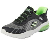Skechers Boy's Meteor-Lights Trainers, Charcoal Textile Black Synthetic Trim, 30 EU